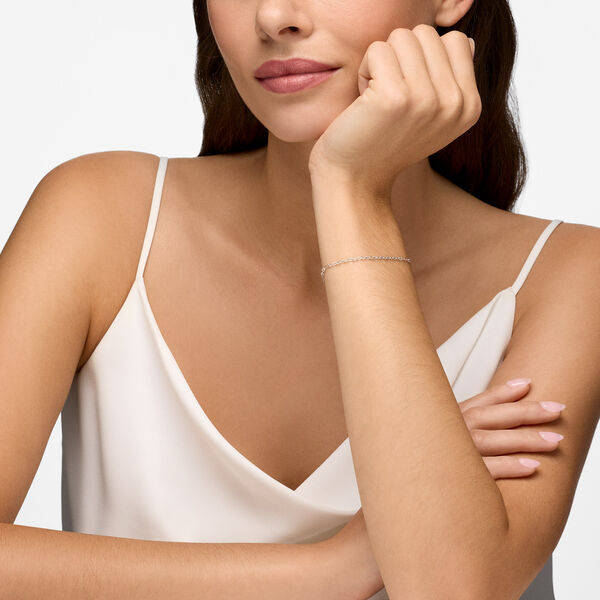 Sterling Silver Diamond-Cut Chain Bracelet